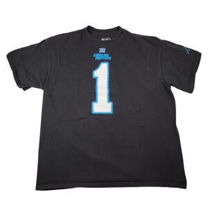 Carolina Panthers Cam Newton Shirt Mens XL #1 NFL Football Black Blue White